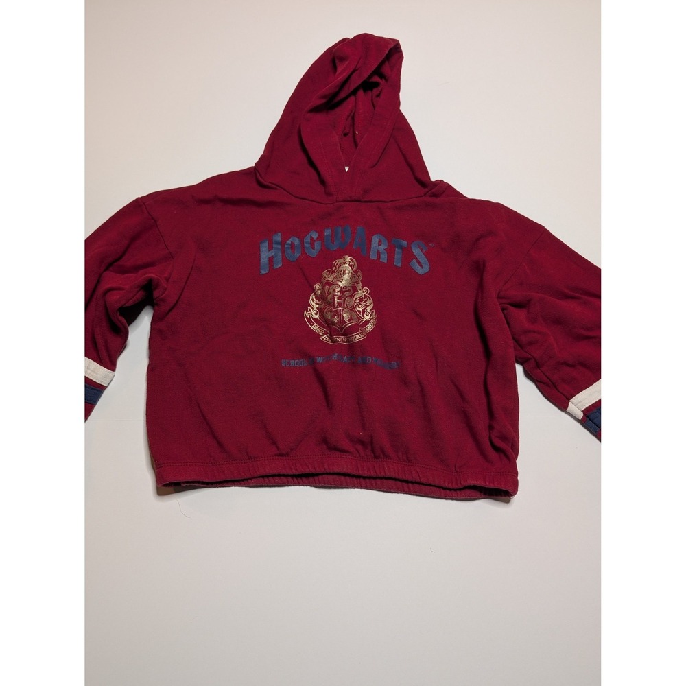 Mad Engine Harry Potter Hogwarts Hoodie Kids Large 10/12 Burgundy Gold Foil Cres